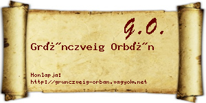 Grünczveig Orbán névjegykártya